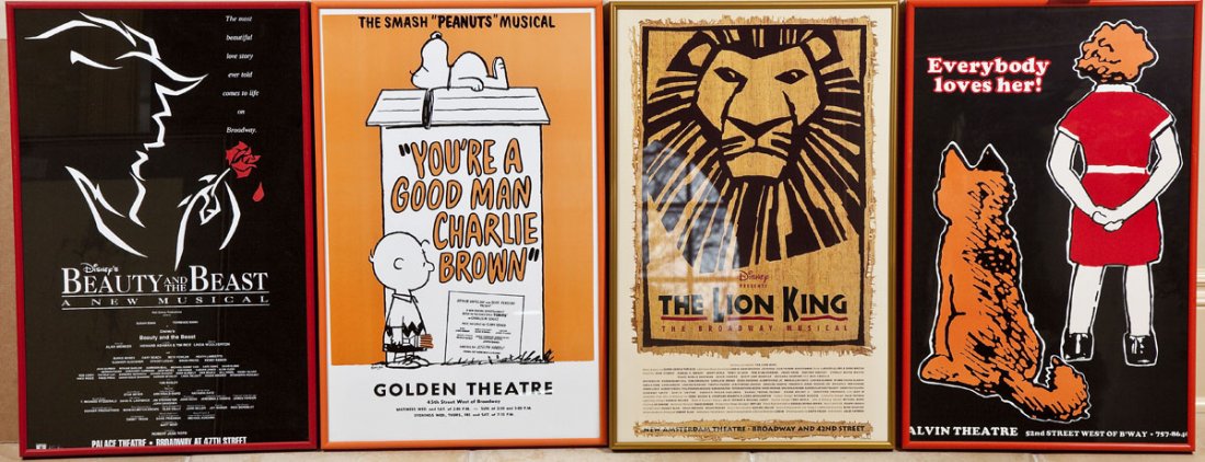 Four Framed Broadway Posters (1 of 1)
