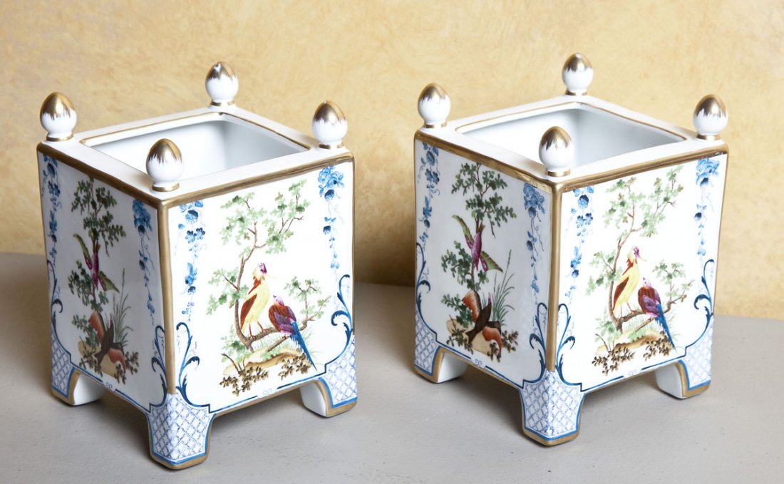 Pair of Small Asian Style Chelsea House Planters (1 of 1)