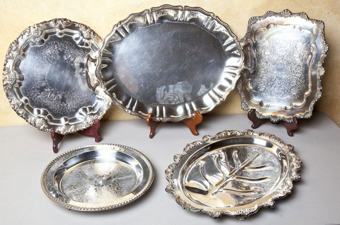 Five Silverplate Serving Pieces (1 of 1)