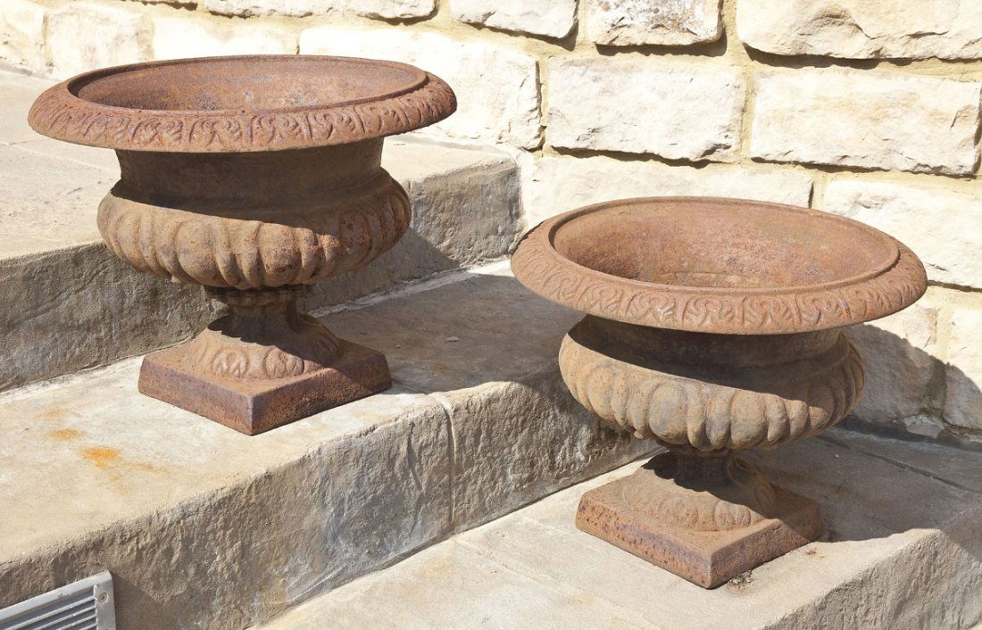 Pair of Iron Urns by Eschbach (1 of 2)