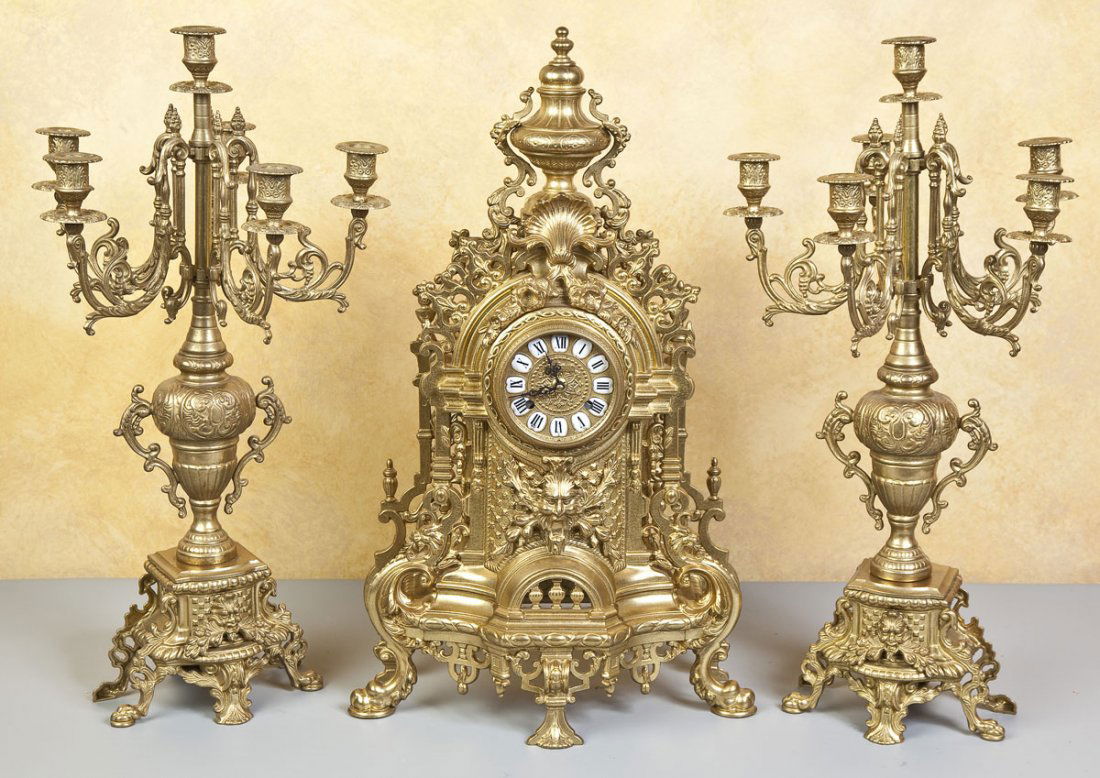 Louis XIV Style Clock Garniture (1 of 2)