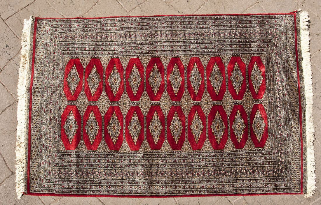 Grey and Red Oriental Style Area Rug (1 of 2)