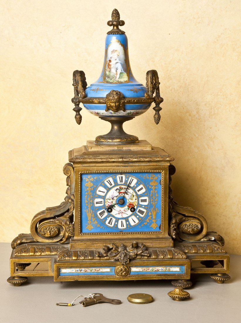 P.H. Mourey French Bronze Mantle Clock (1 of 2)