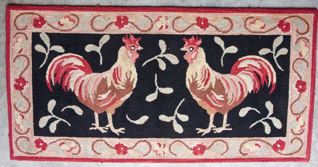Company C Hooked Rug with Rooster (1 of 3)