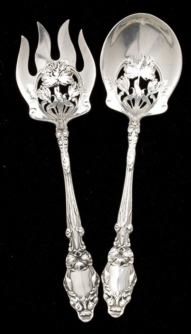 Ornate Sterling Silver Salad Set (1 of 3)