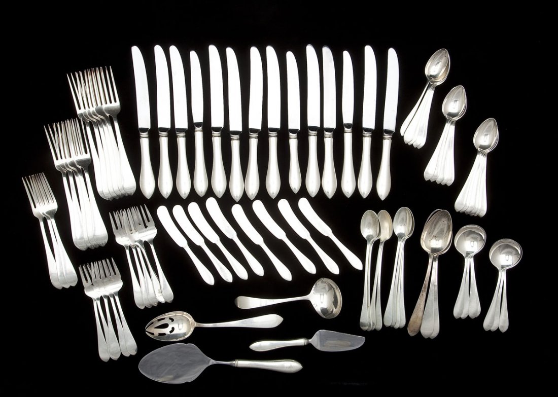 84 Pcs of Pointed Antique Sterling Flatware (1 of 4)