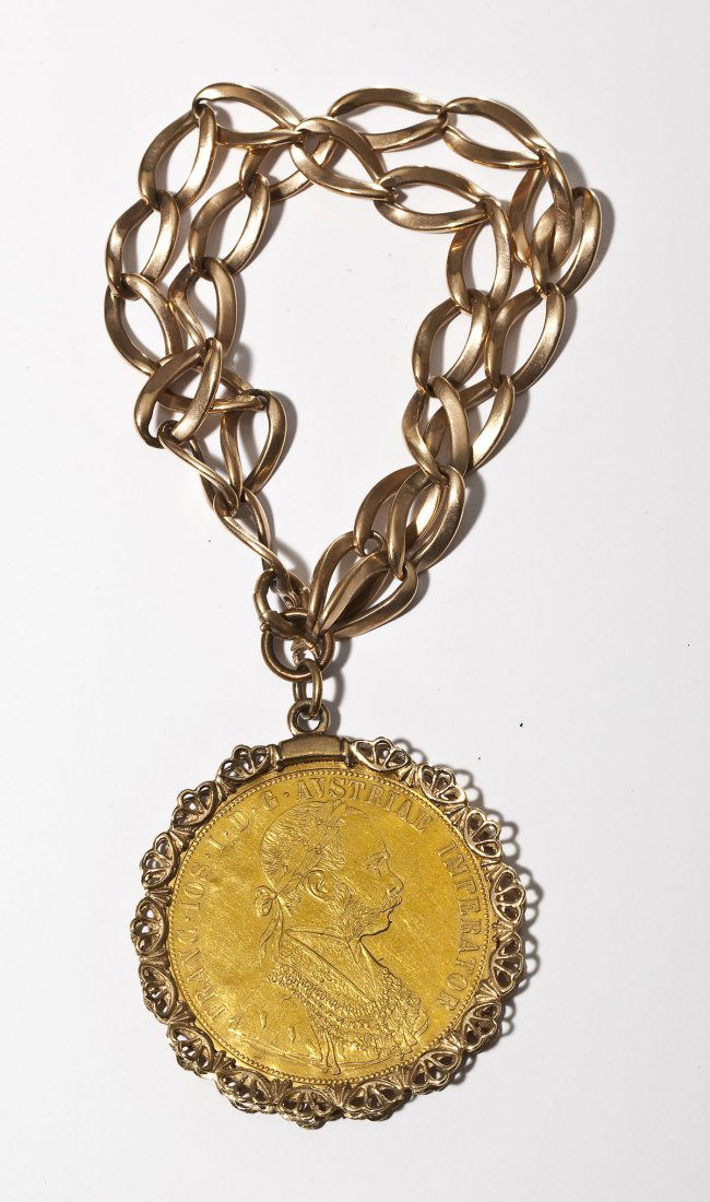 14K Bracelet with 1915 Austrian Ducat Coin (1 of 3)