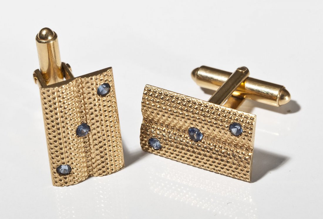 14K Sapphire Cuff Links (1 of 3)