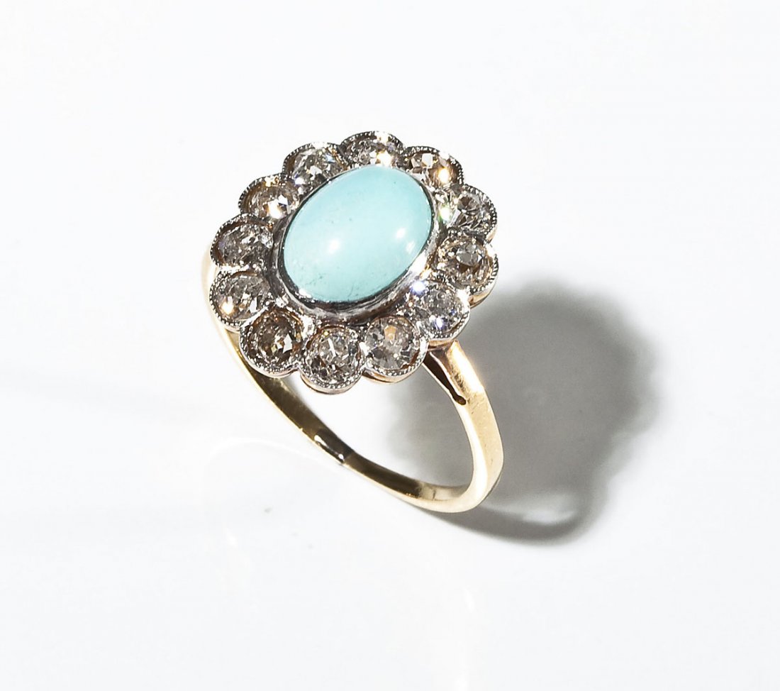 Antique Turquoise & Diamond Ring (1 of 2)