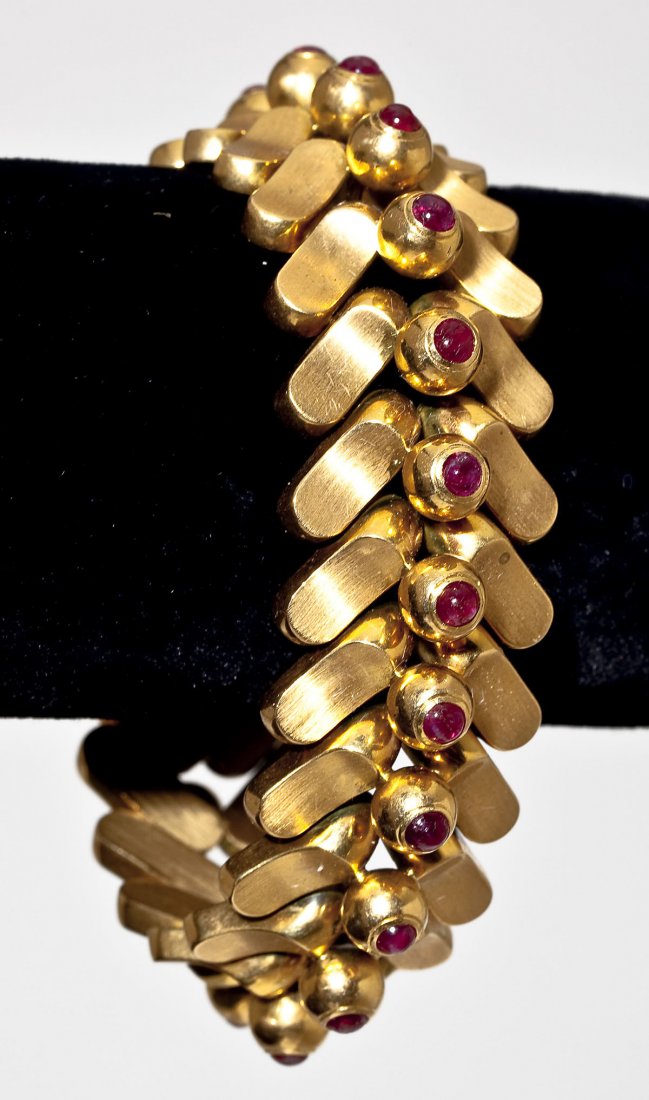 18K & Ruby Cabochon Bracelet (1 of 3)