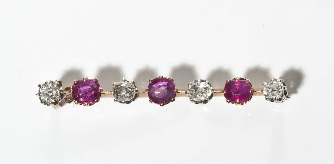 Diamond & Ruby Bar Pin (1 of 3)