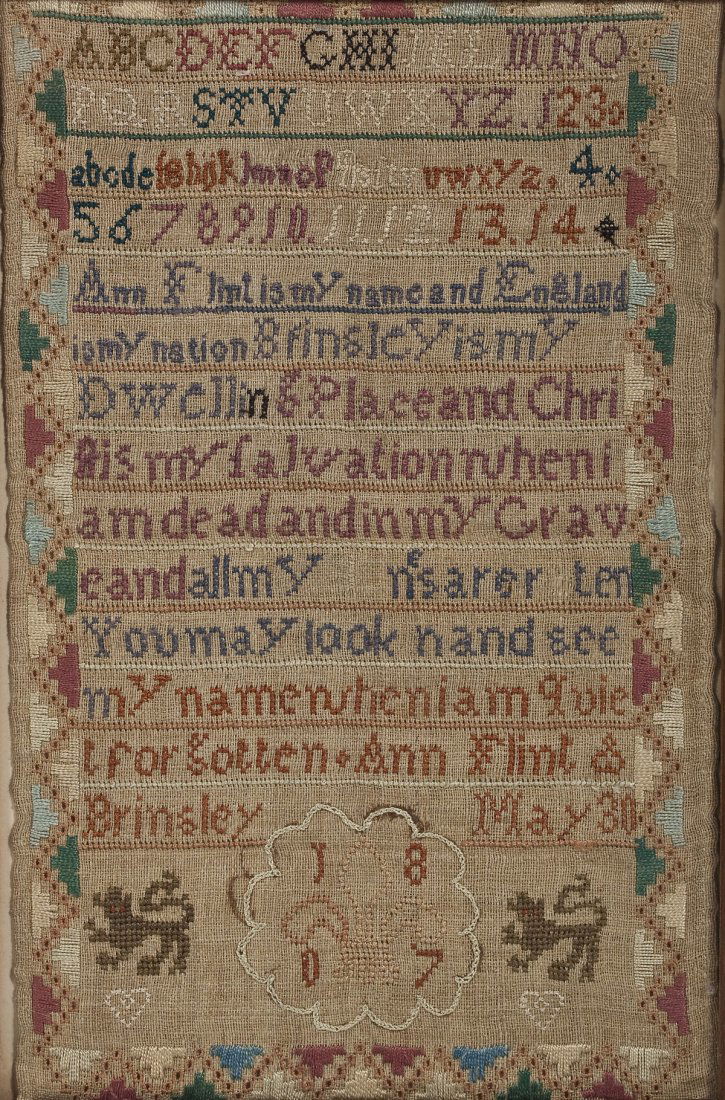 1807 English Alphabet Sampler (1 of 2)