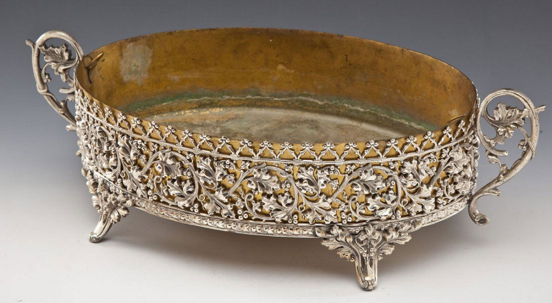 Armand Frenais II Silverplate & Brass Planter (1 of 5)