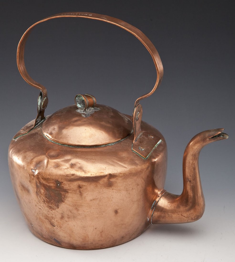 19th C Patrick Gallagher 2 Gal. Copper Kettle (1 of 5)