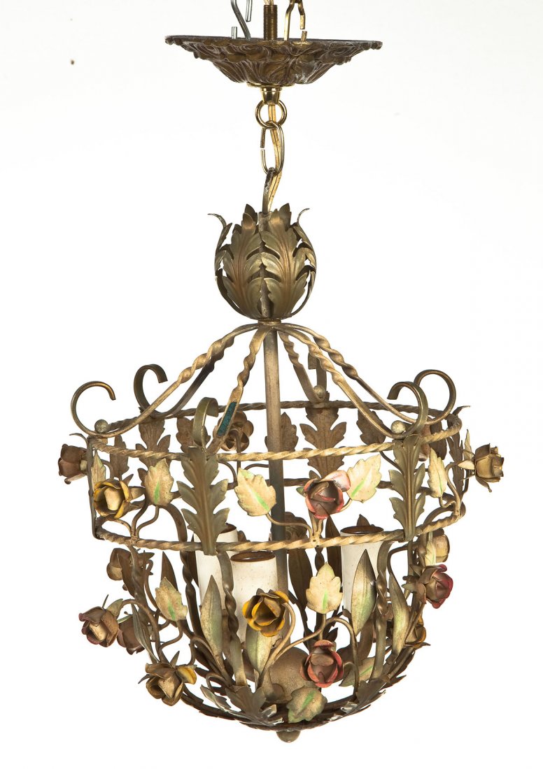 Polychrome Metal Floral Hanging Light (1 of 7)