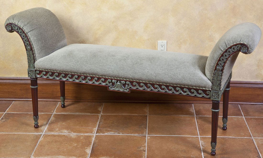 Wood and Upholstered Boudoir Bench By Karges (1 of 3)