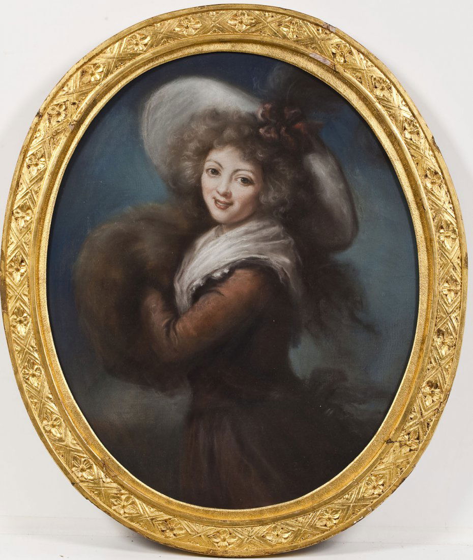 19th Century Pastel on Canvas Portrait (1 of 3)