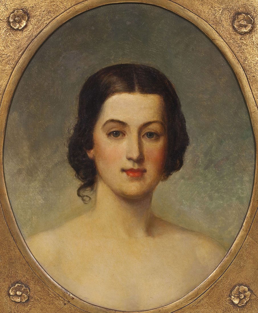 19th Century Oval Portrait of a Lady (1 of 3)
