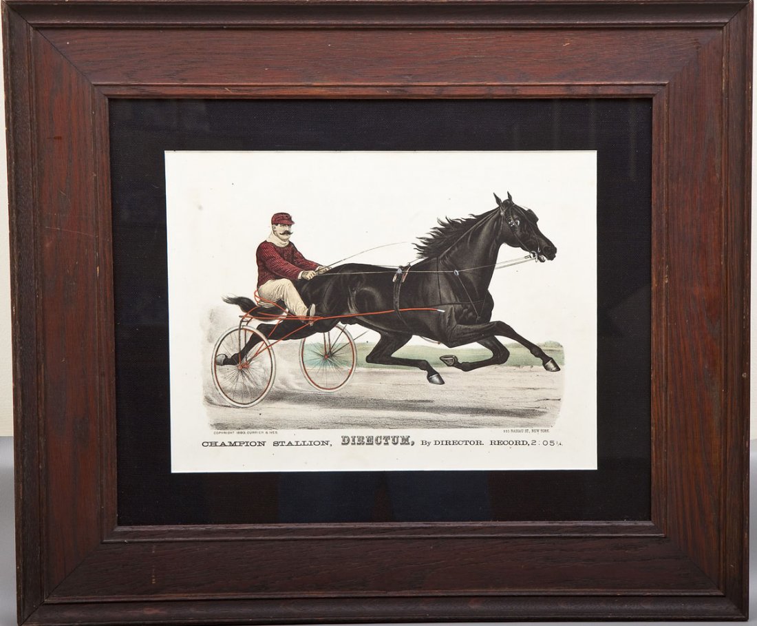 Currier & Ives Directum Trotting Lithograph (1 of 3)