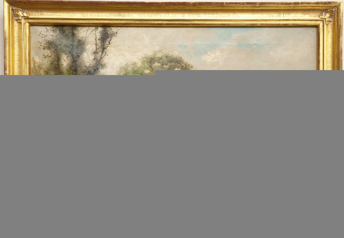 Signed 19th C American School Landscape with Cows (1 of 3)