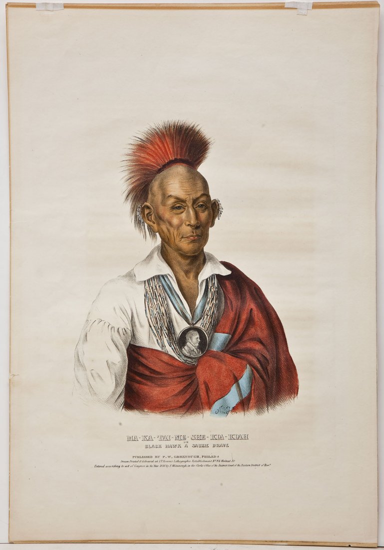 McKenney & Hall Large Folio Indian Lithograph (1 of 2)