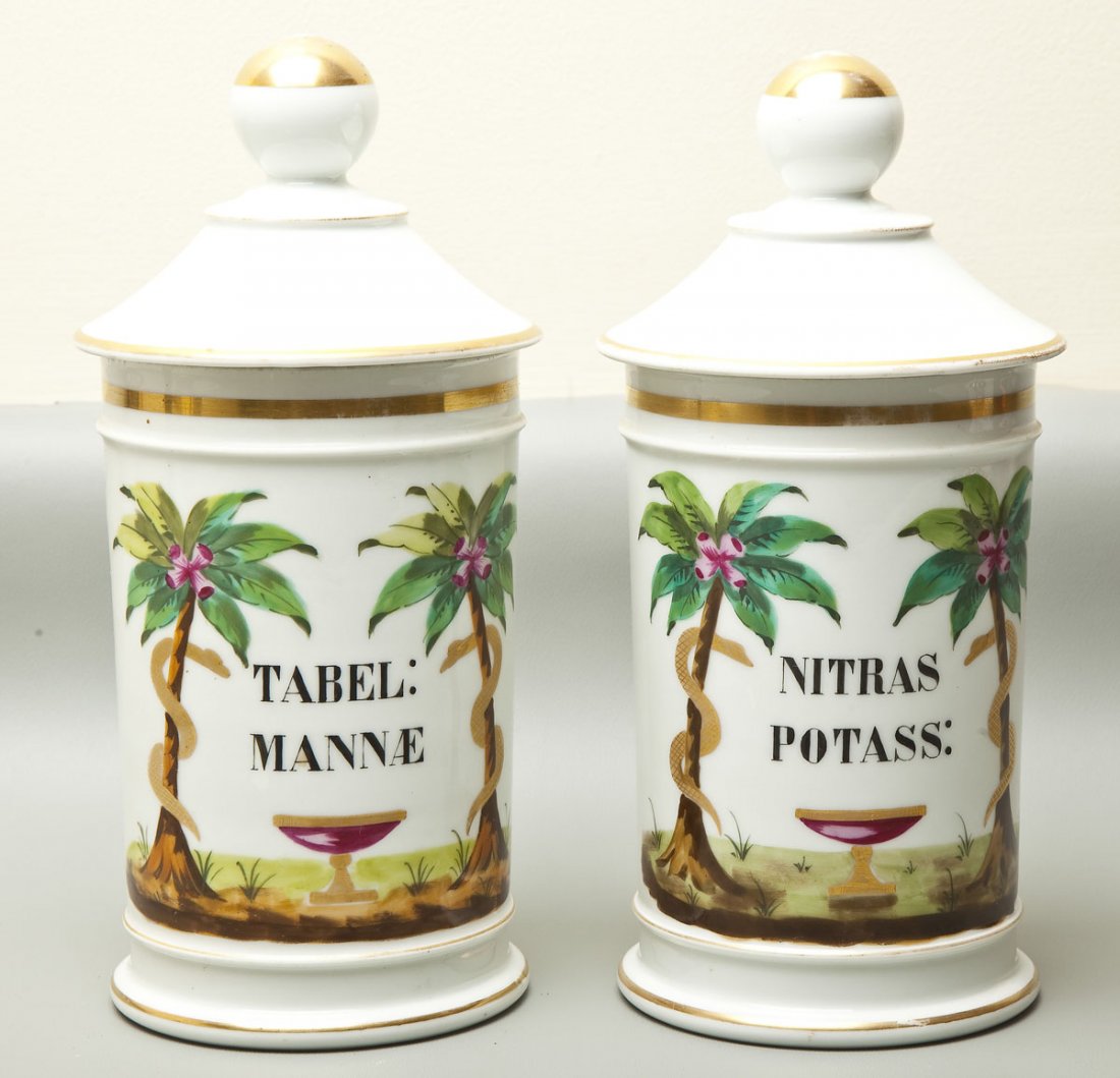 2 19th Century Porcelain Apothecary Jars (1 of 1)
