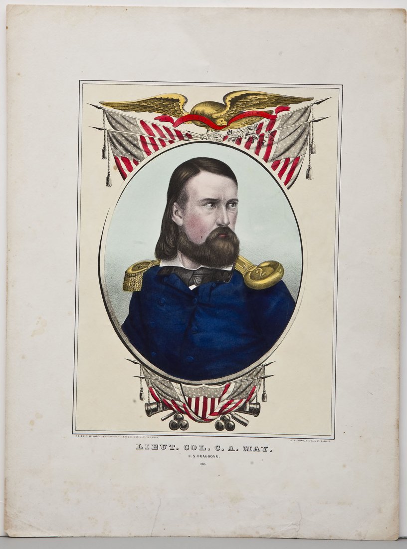 Kellogg Lithograph of Lieut. Col. C.A. May (1 of 2)