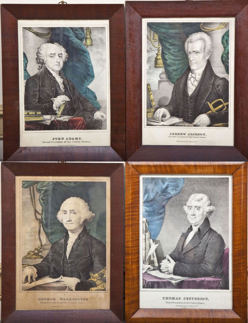4 N. Currier Presidents Lithographs (1 of 9)