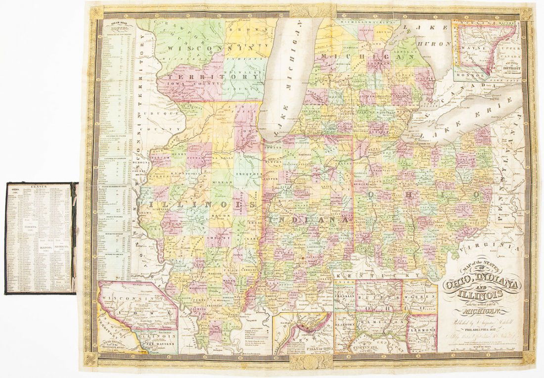 1837 Mitchell Map of Ohio, Indiana, & Illinois (1 of 3)