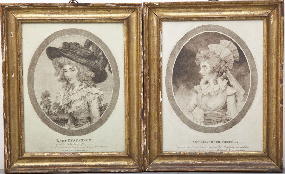 2 18th C Portrait Engravings after Downman (1 of 3)