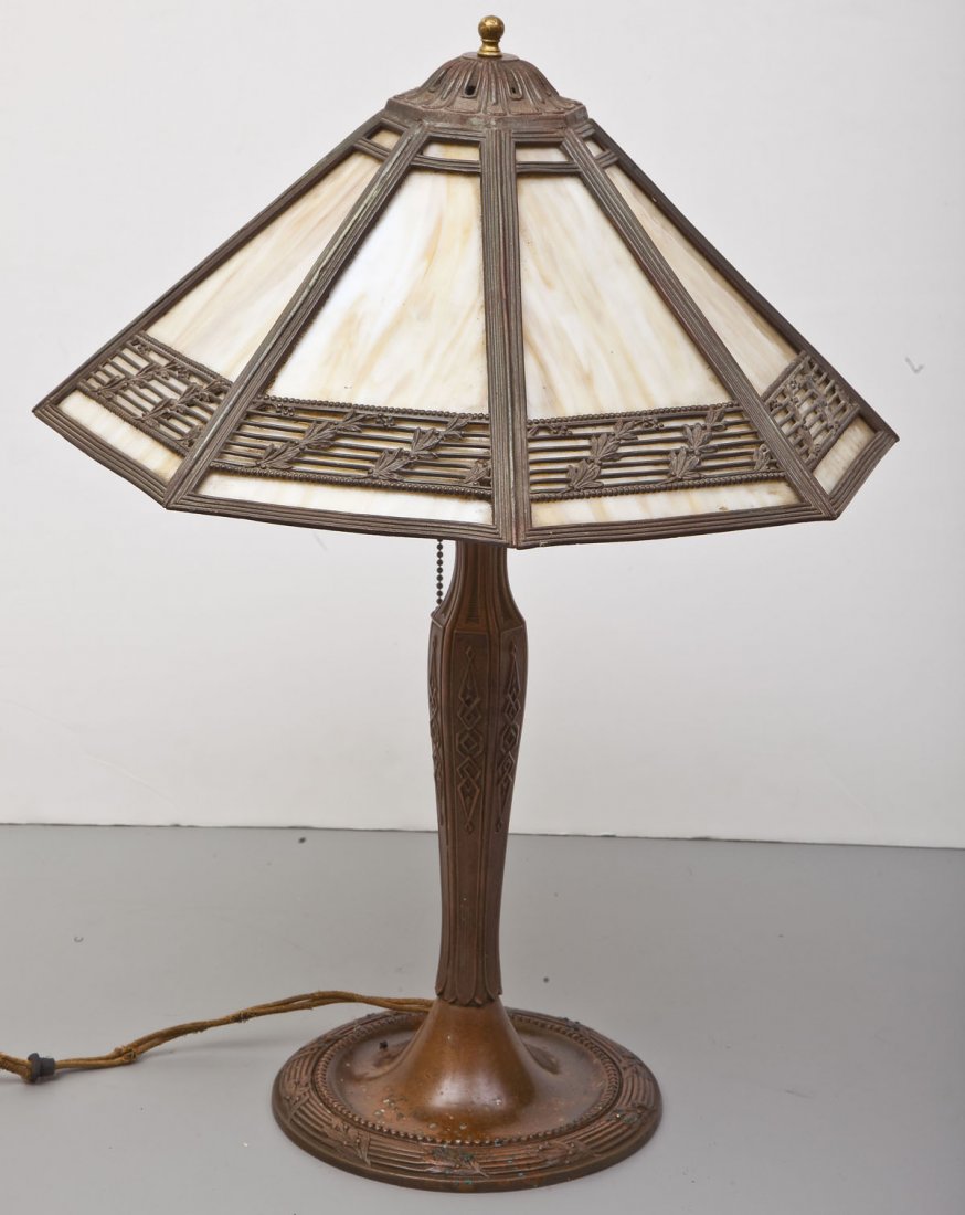 Caramel Slag Glass Lamp (1 of 2)