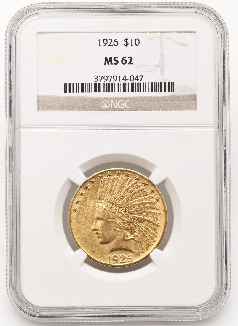 1926 $10 Indian Head Gold Eagle NGC MS-62 (1 of 2)