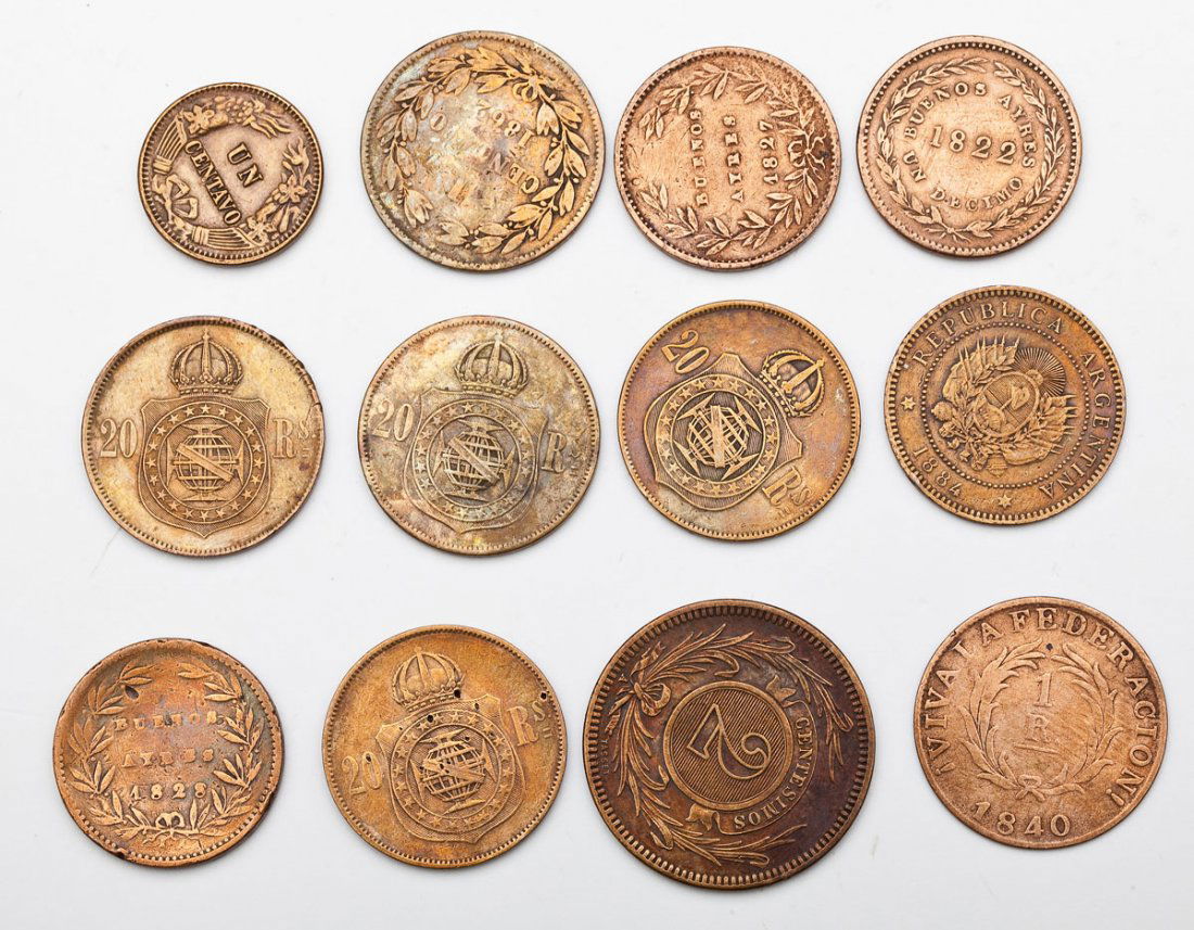 12 South American Copper Coins (1 of 2)