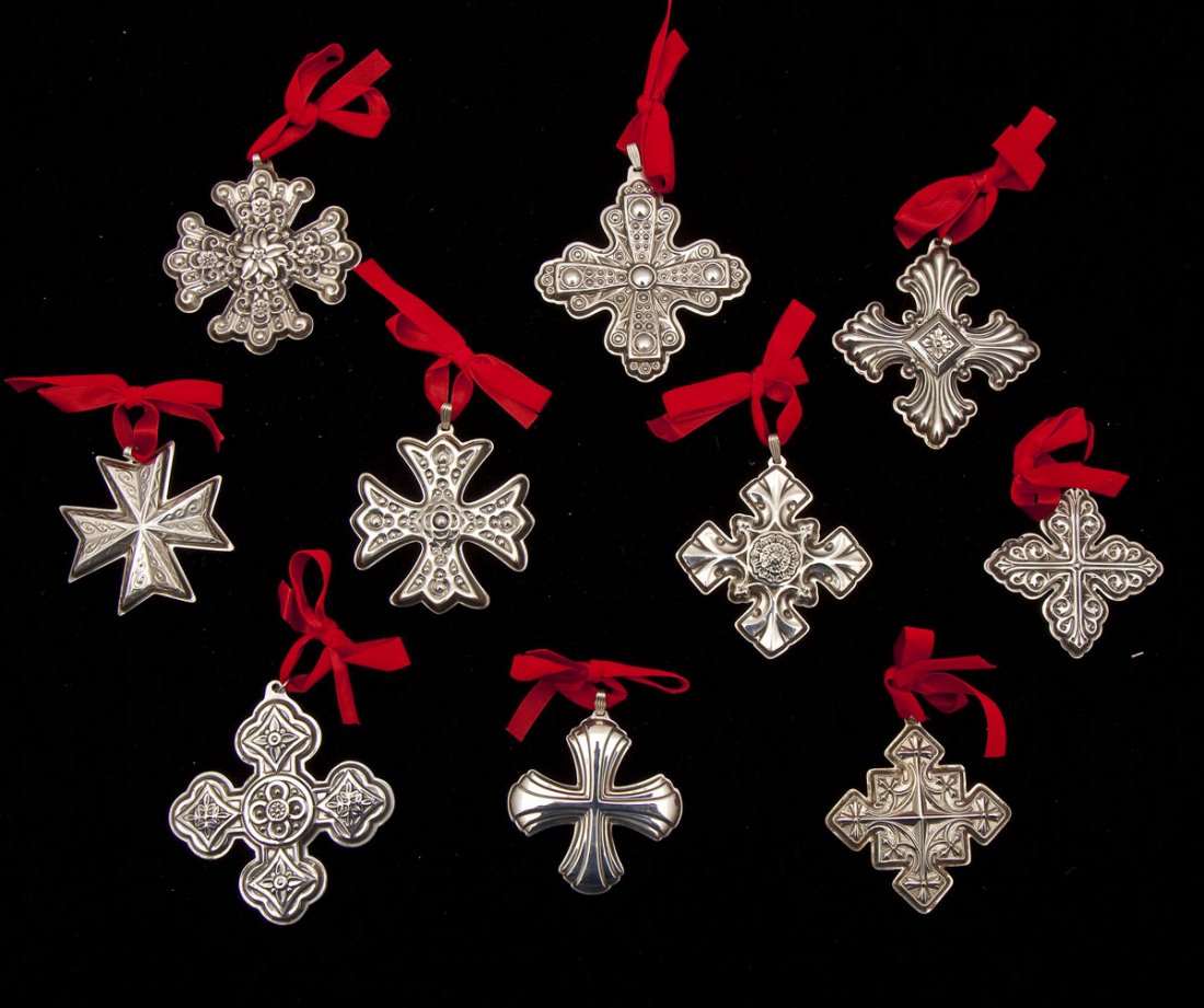 10 Reed & Barton Sterling Silver Christmas Crosses (1 of 3)