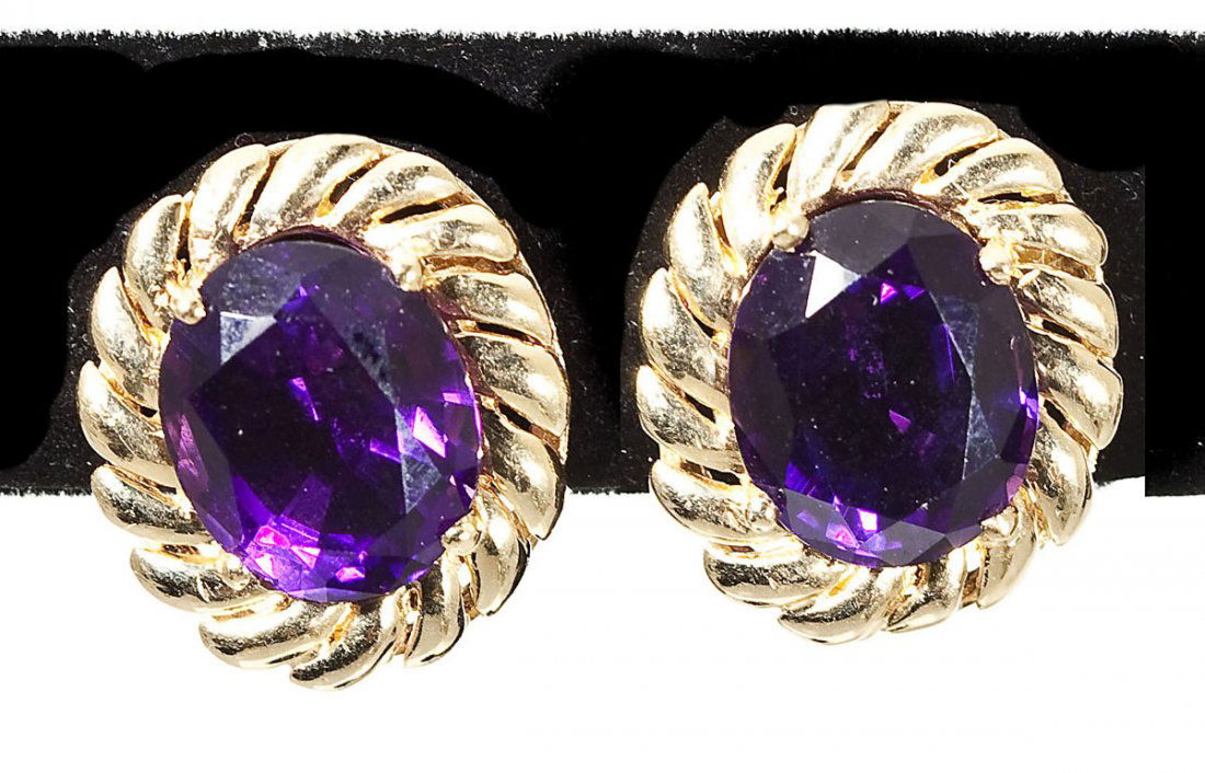14K & Amethyst Earrings (1 of 1)