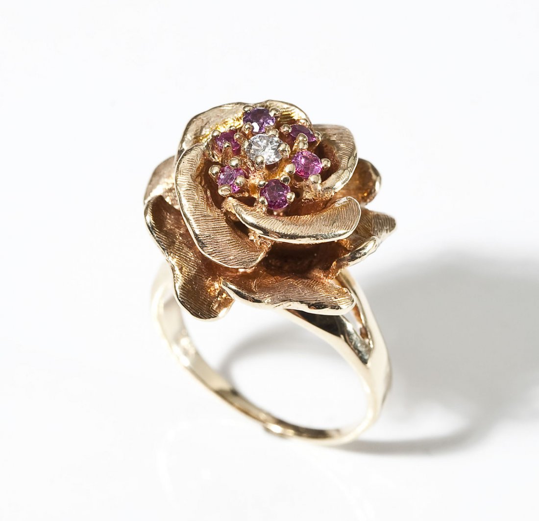 Diamond & Ruby Rose Ring (1 of 3)