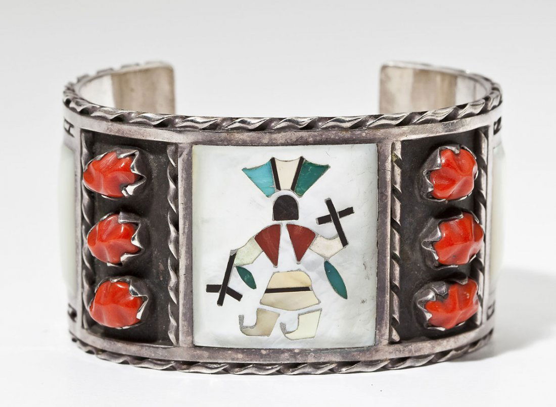 Zuni Silver & Hardstone Cuff by F. Panteah (1 of 5)