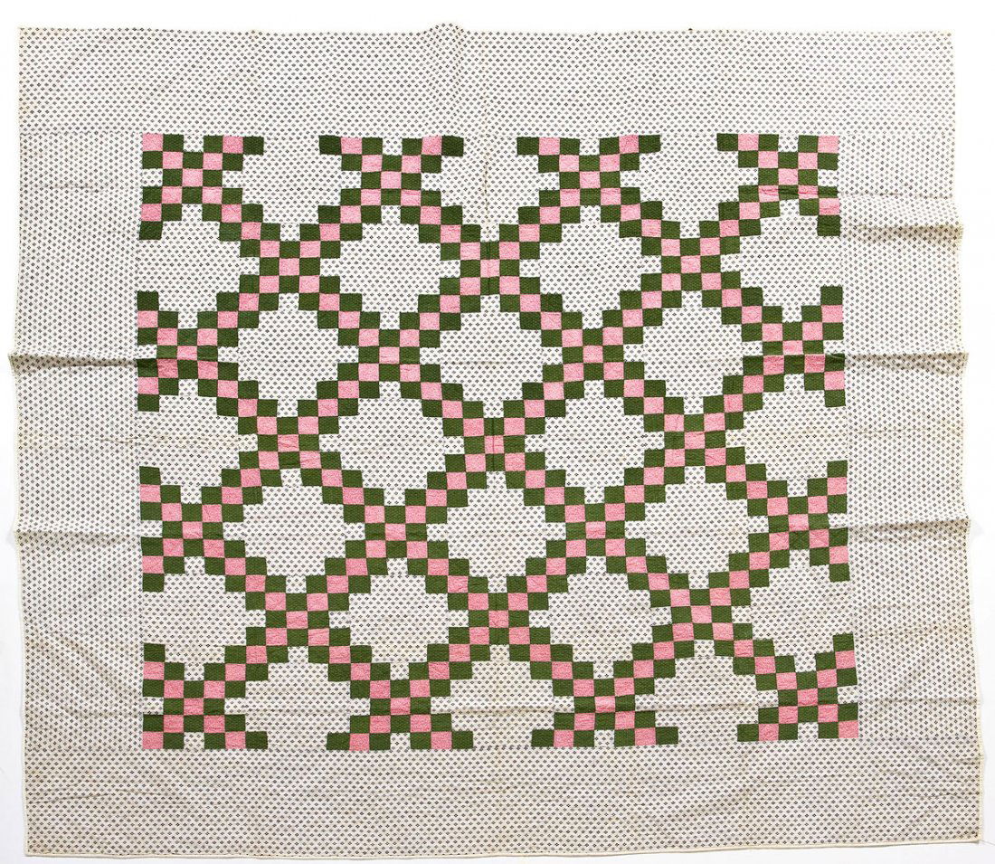 Late 19th C Double Irish Chain Quilt (1 of 5)