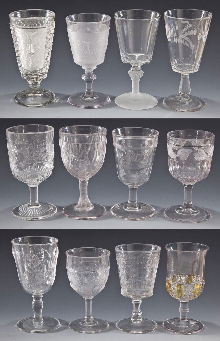 12 Assorted EAPG Goblets (1 of 4)