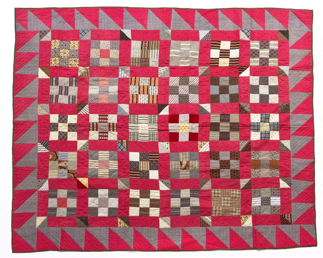 Late 19th C Nine Patch Scrap Quilt (1 of 6)