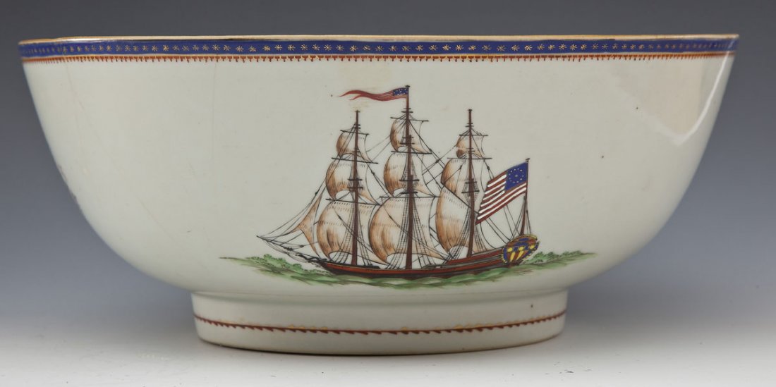 Chinese Export Bowl with American Clipper Ships (1 of 7)