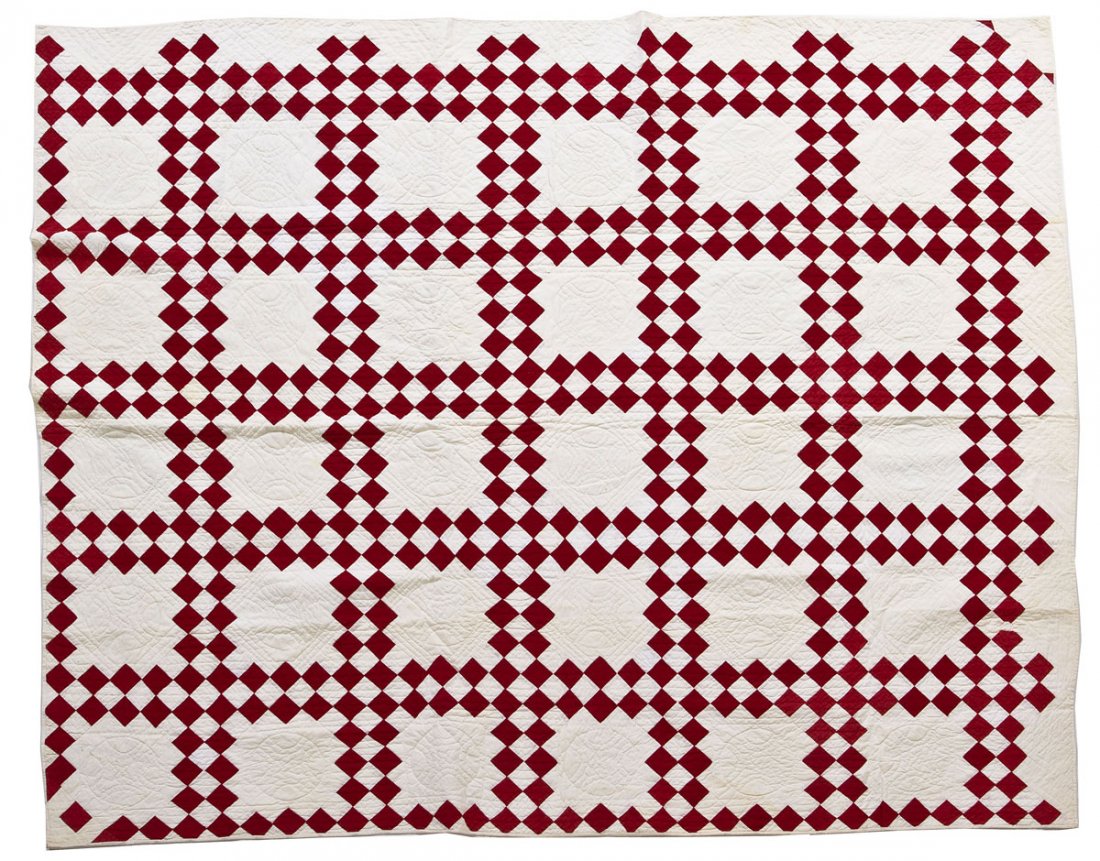 Late 19th C. Paralleled Irish Chain Quilt (1 of 5)