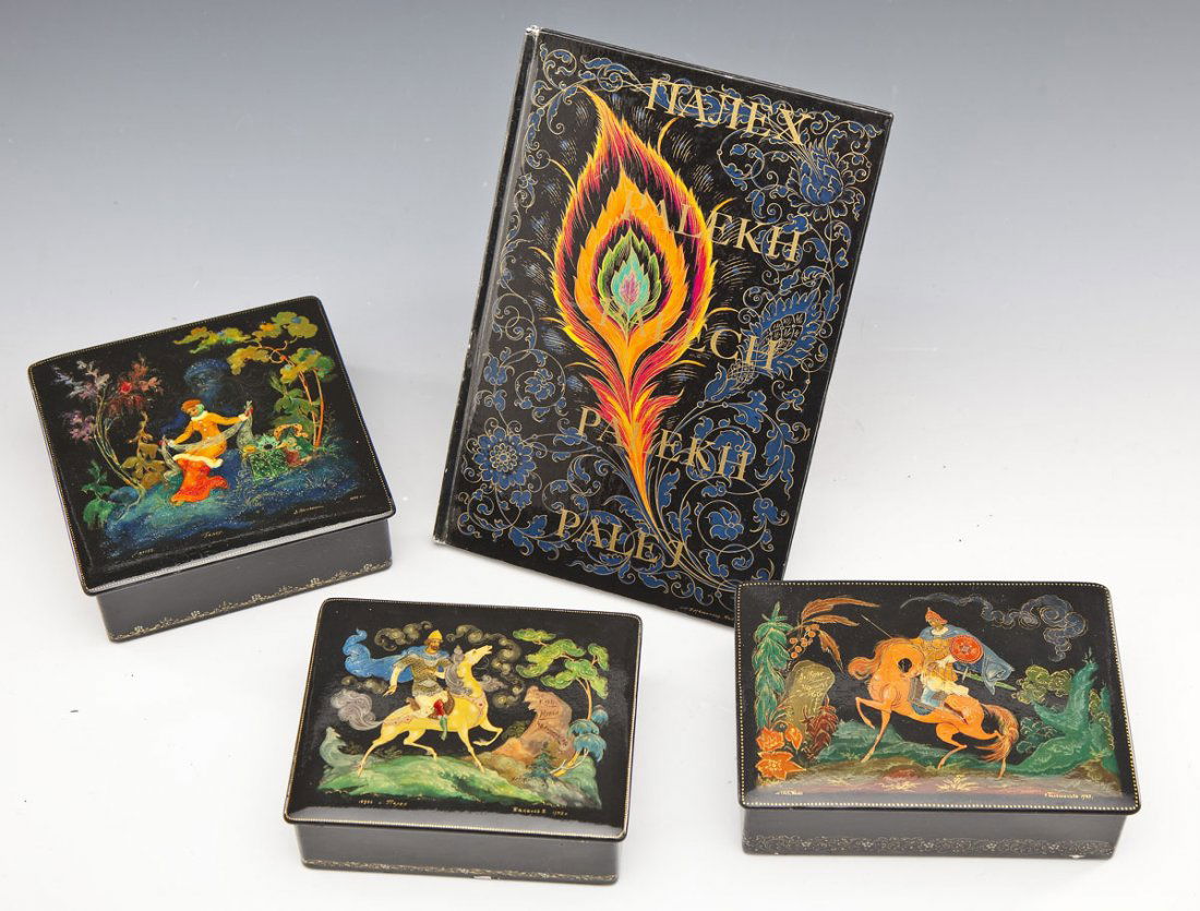3 Russian Painted Lacquer Boxes (1 of 3)