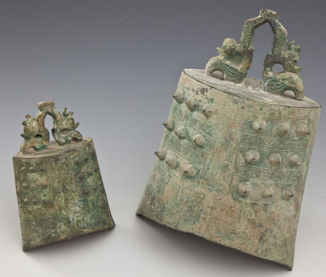 2 Archaic Chinese Bronze Bells (1 of 4)