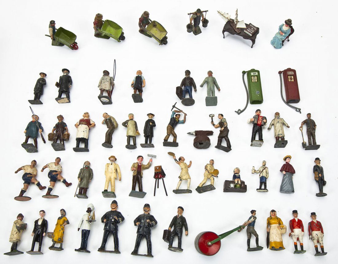 45 Cast Metal Figures incl. Workers (1 of 7)