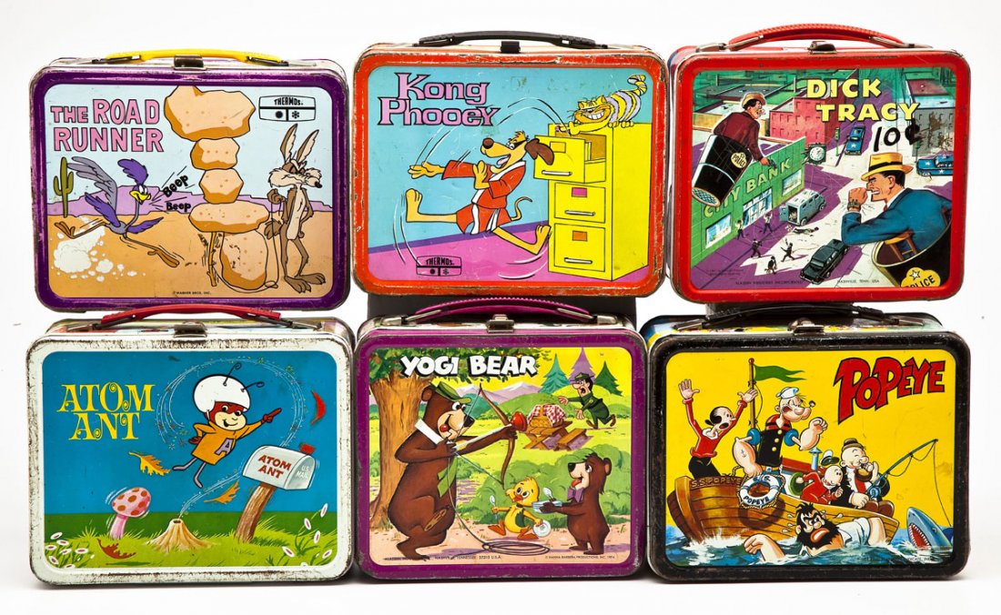 6 Vintage Lunchboxes incl. Popeye & RoadRunner (1 of 5)