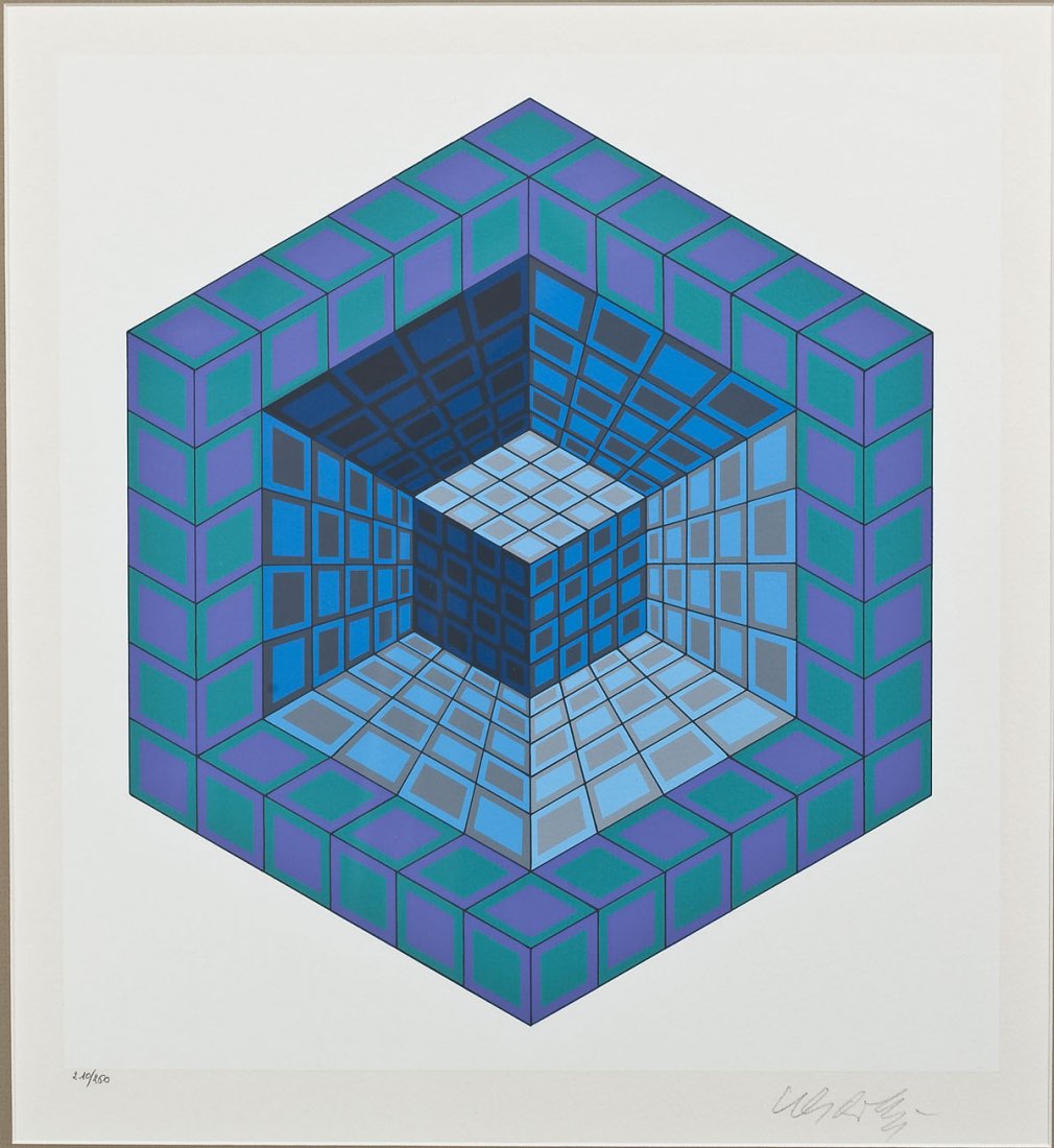 Signed Geometric Illusion Print (1 of 4)