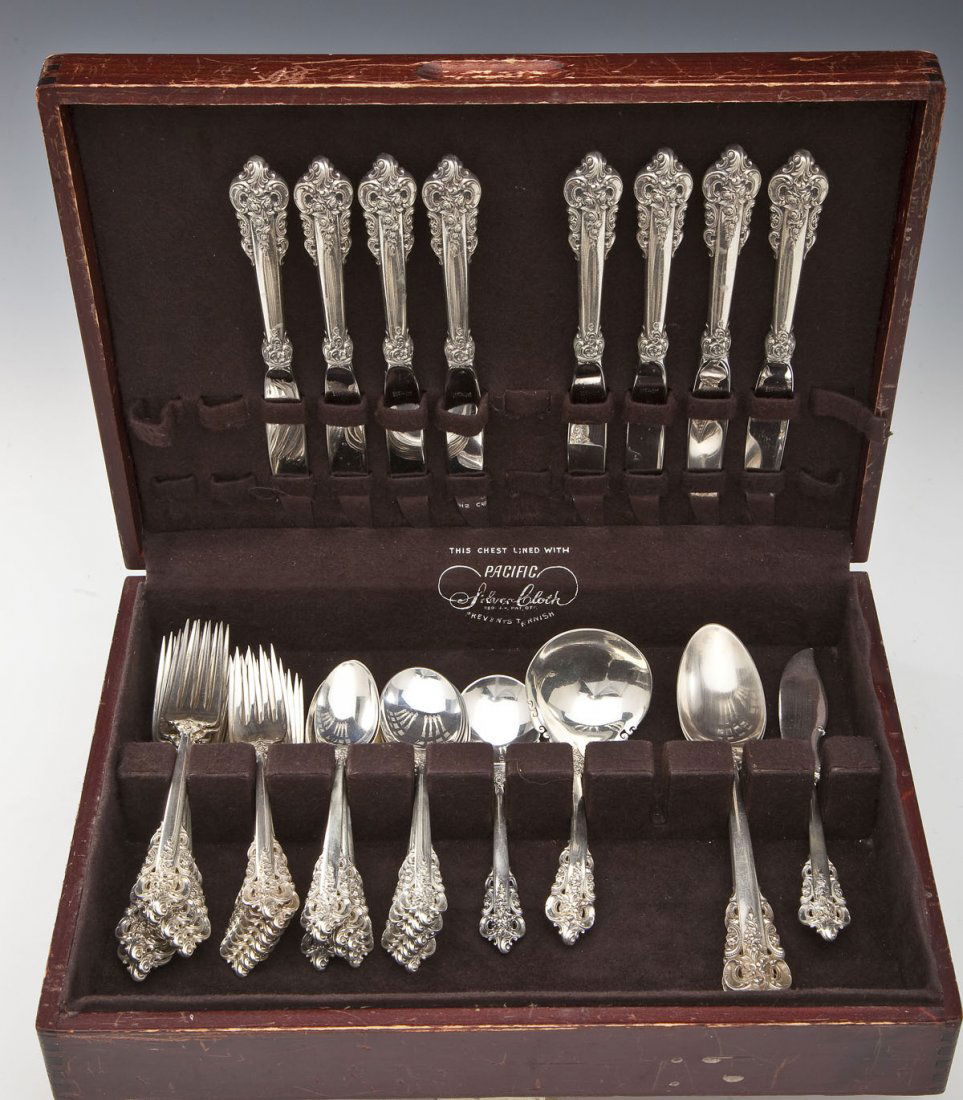 45 Pcs Wallace Sterling Grand Baroque Flatware (1 of 4)