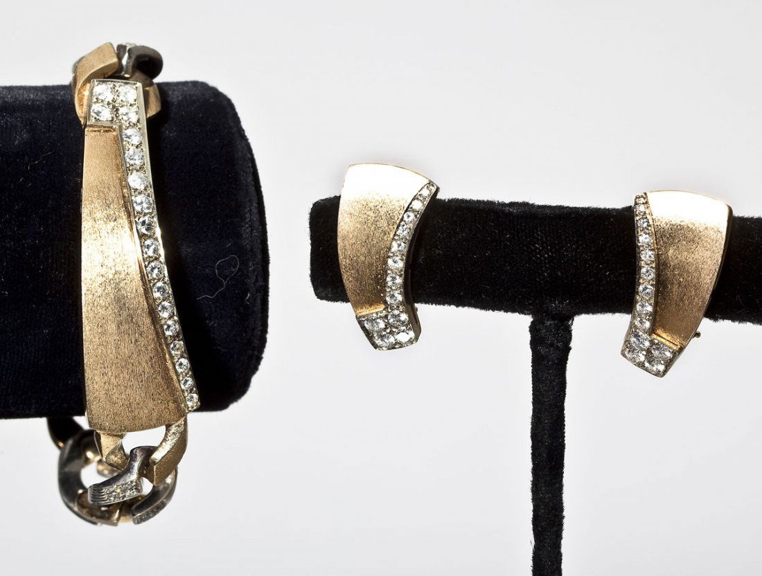 3.6 CTW Diamond Bracelet & Earrings (1 of 4)