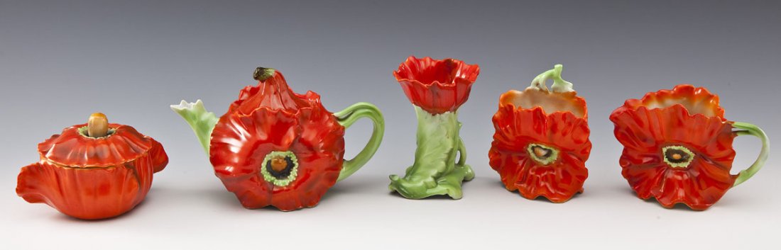 5 Pcs Royal Bayreuth in Poppy Pattern (1 of 3)